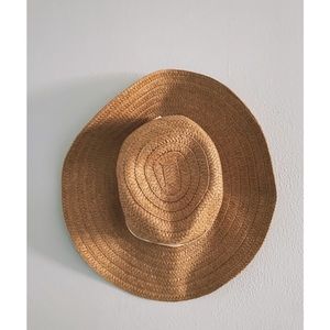 Madewell Straw Woven Hat with Ivory Ribbon